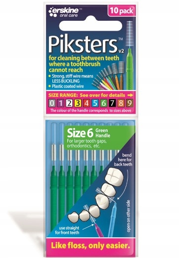 

Piksters R6-0,63mm międzyzębowe zielone 10 sztuk