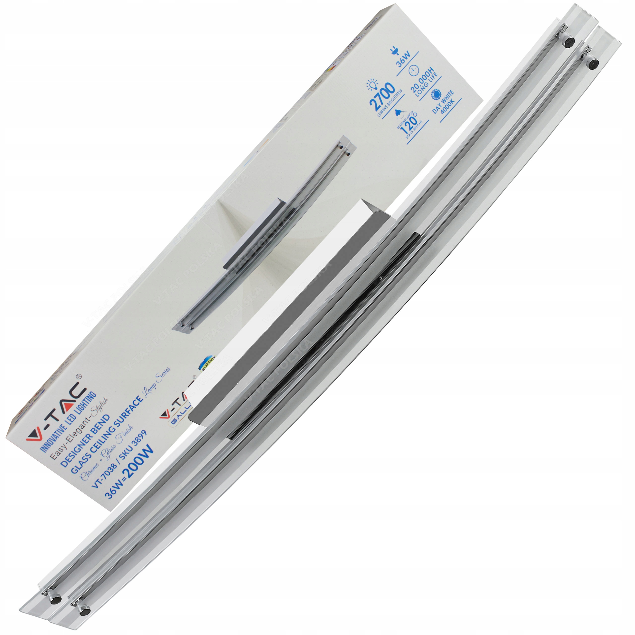 

Lampa sufitowa Led Panel Plafon chromowana 36W Hit