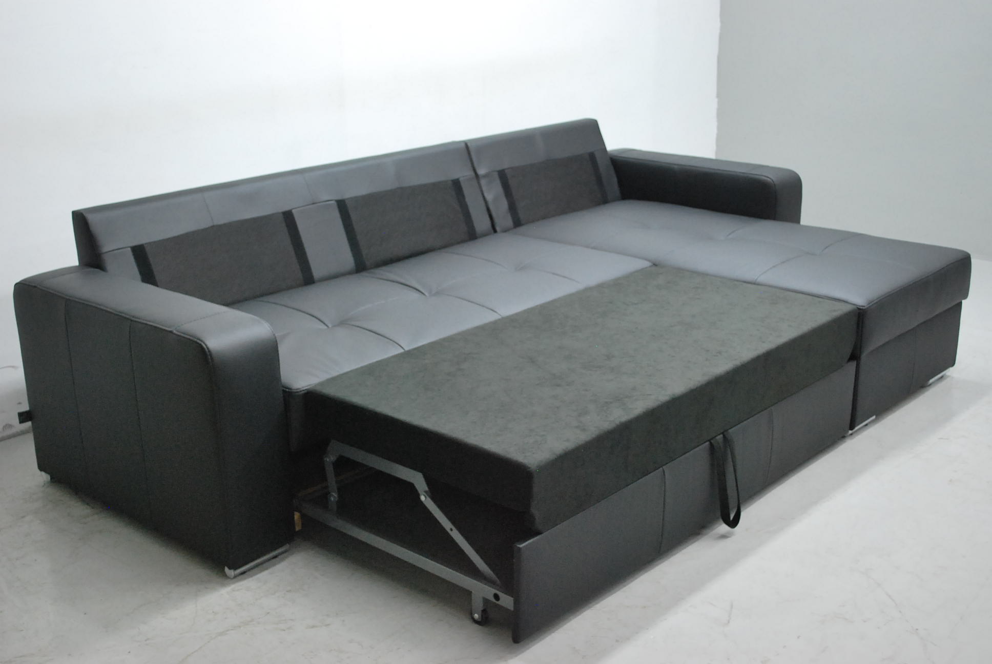 czarny SKÓRA NATURALNA NAROŻNIK Z F.SPANIA6605 Powierzchnia spania - długość (cm) dłuższy niż 220 cm