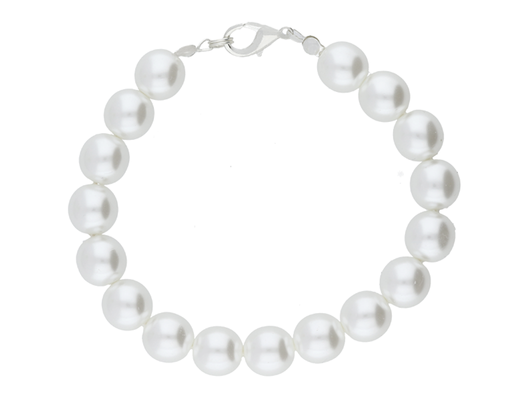 

Srebrna Bransoletka Damska Perły Perełki 10mm 19CM