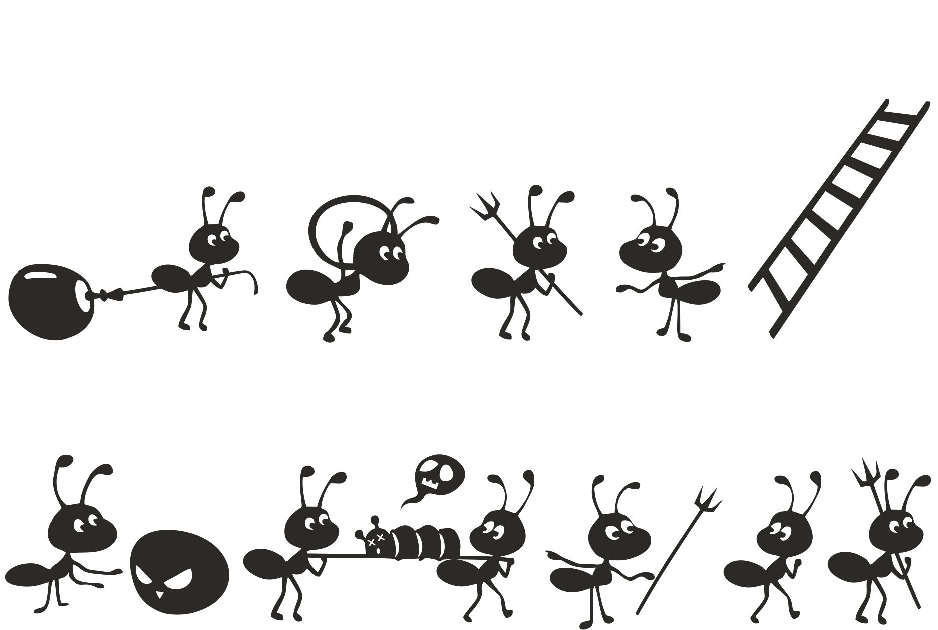 Наклейка - муравьи