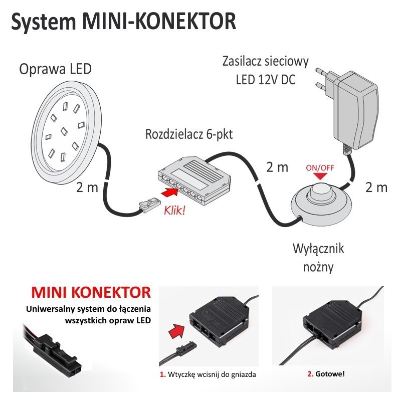 OPRAWA LED orbit XL srebrna 3W 12VDC zimna Napięcie (V) 12V DC