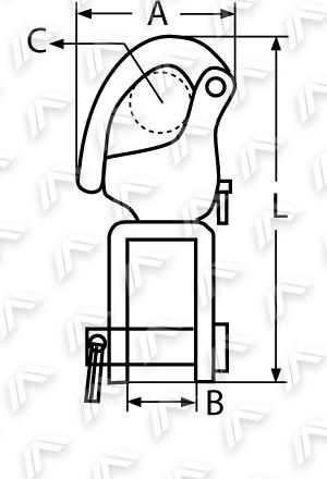 SNAPSZEKLA 87mm z KRĘTLIKIEM WIDEŁKOWYM - STAL A4 Rozmiar 87 mm