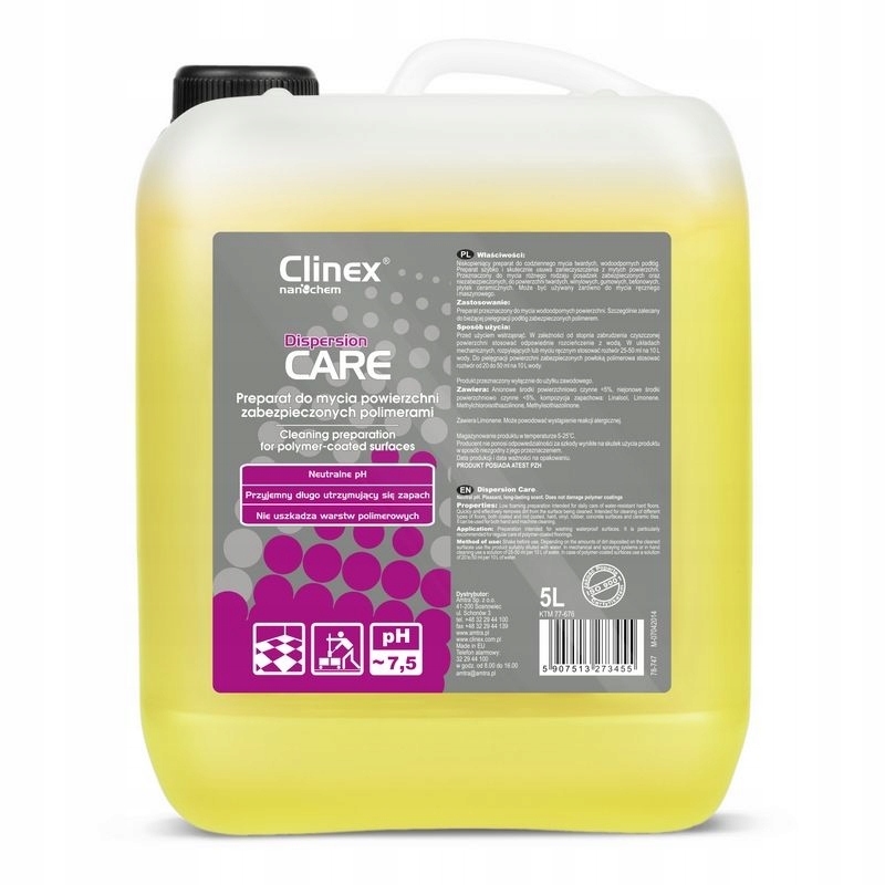 

Clinex Dispersion Care 5L mycie podłóg polimerów