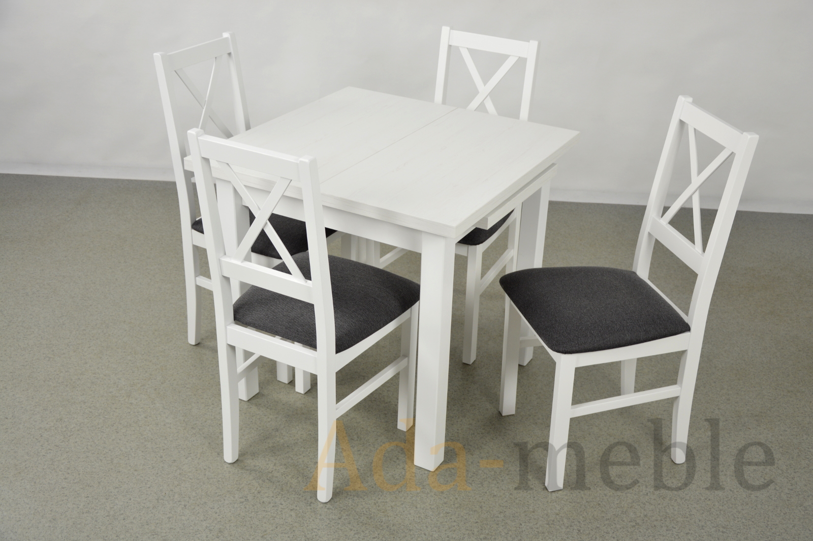 4 krzesła + Stół Rozkładany do Salonu RÓŻNE KOLORY Szerokość stołu 80 cm