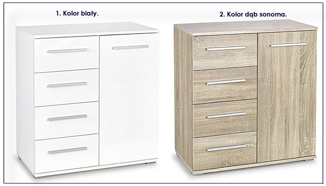 KOMODA BIAŁY POŁYSK === 4 SZUFLADY IKEA == OKAZJA Marka Elior