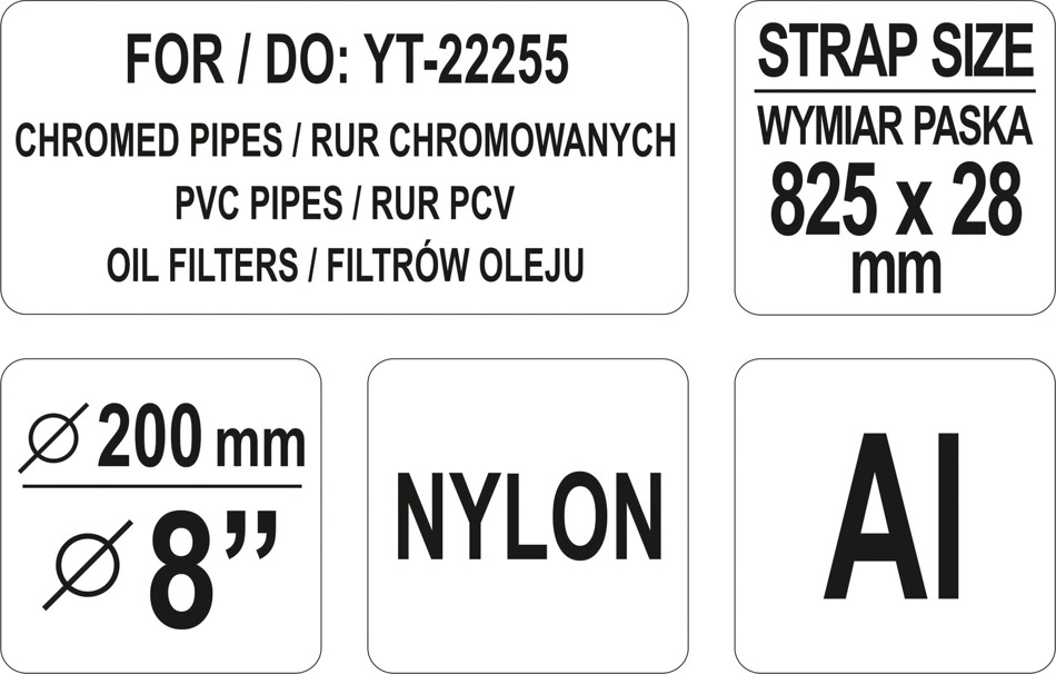 YATO YT-22256 TAŚMA ZAPASOWA DO KLUCZA DO RUR Długość 82.5 cm