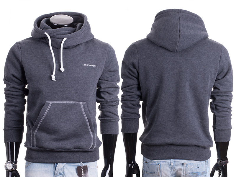 

Bluza męska z kapturem kangurka 'komin' Lamon - XL