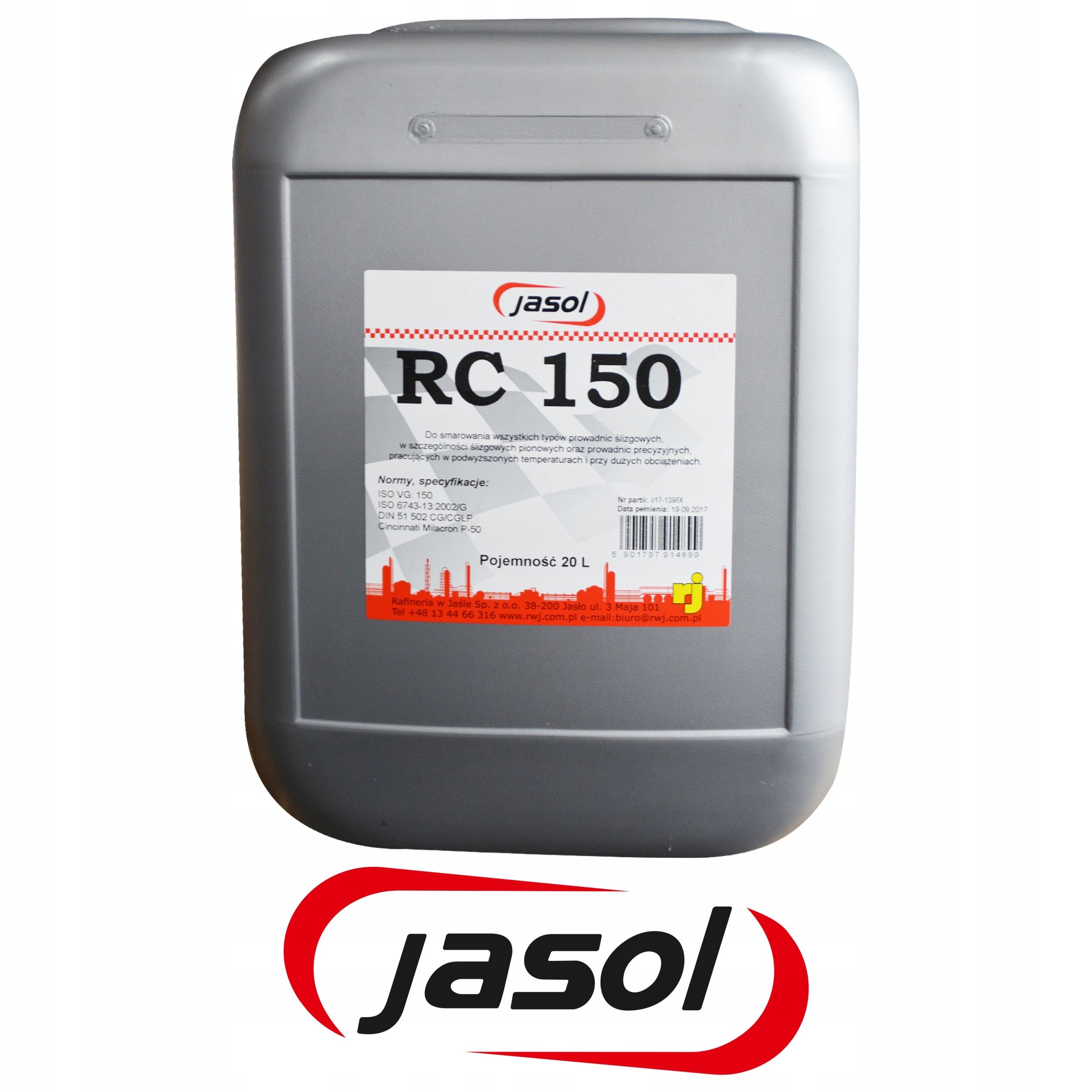 Olej do Prowadnic Velol JASOL RC 150 - - 20 L EAN (GTIN) 5901797914899