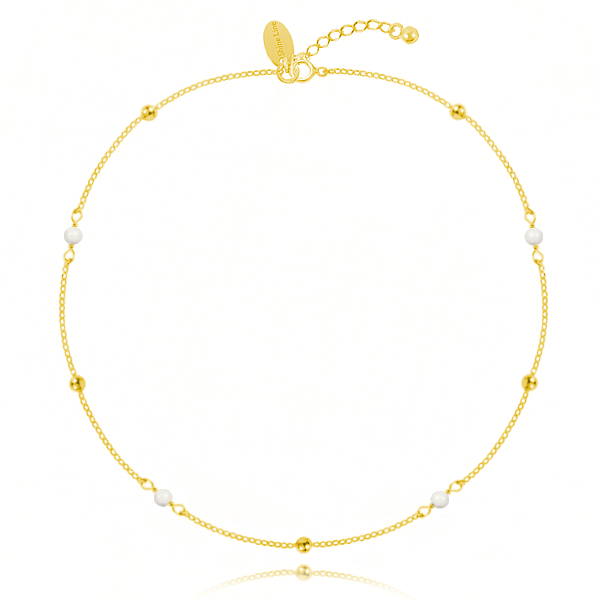 

Choker naszyjnik złoty kulki perły Swarovski