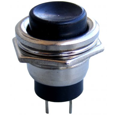 

Przełącznik okrągły metal reset Czarny FV(0366)