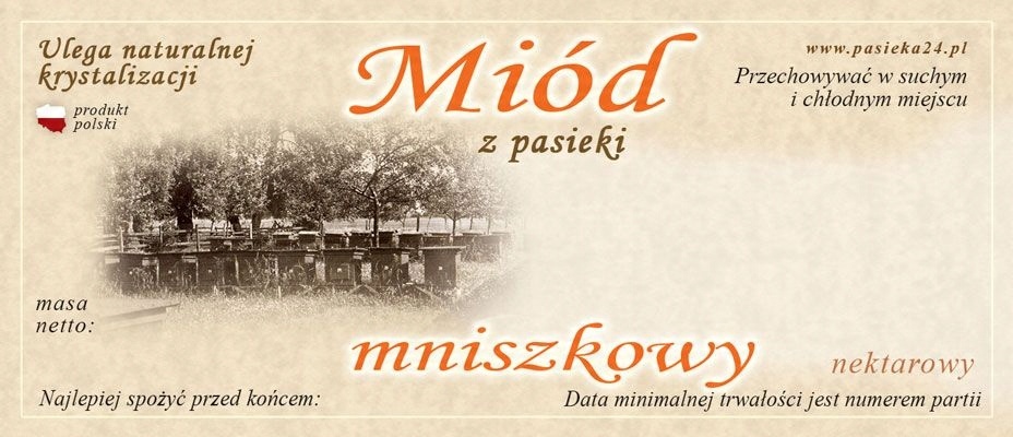 

Etykiety na Miód Mniszkowy (100szt) wzór E1011