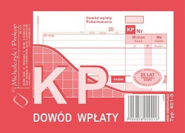 

Druk Kp dowód wpłaty A6 401-5 Mp