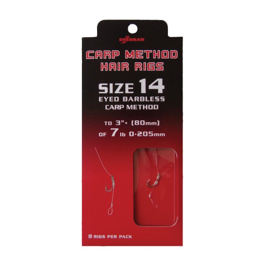 Przypony Drennan Method Carp nr 12 Z Włosem 8 szt