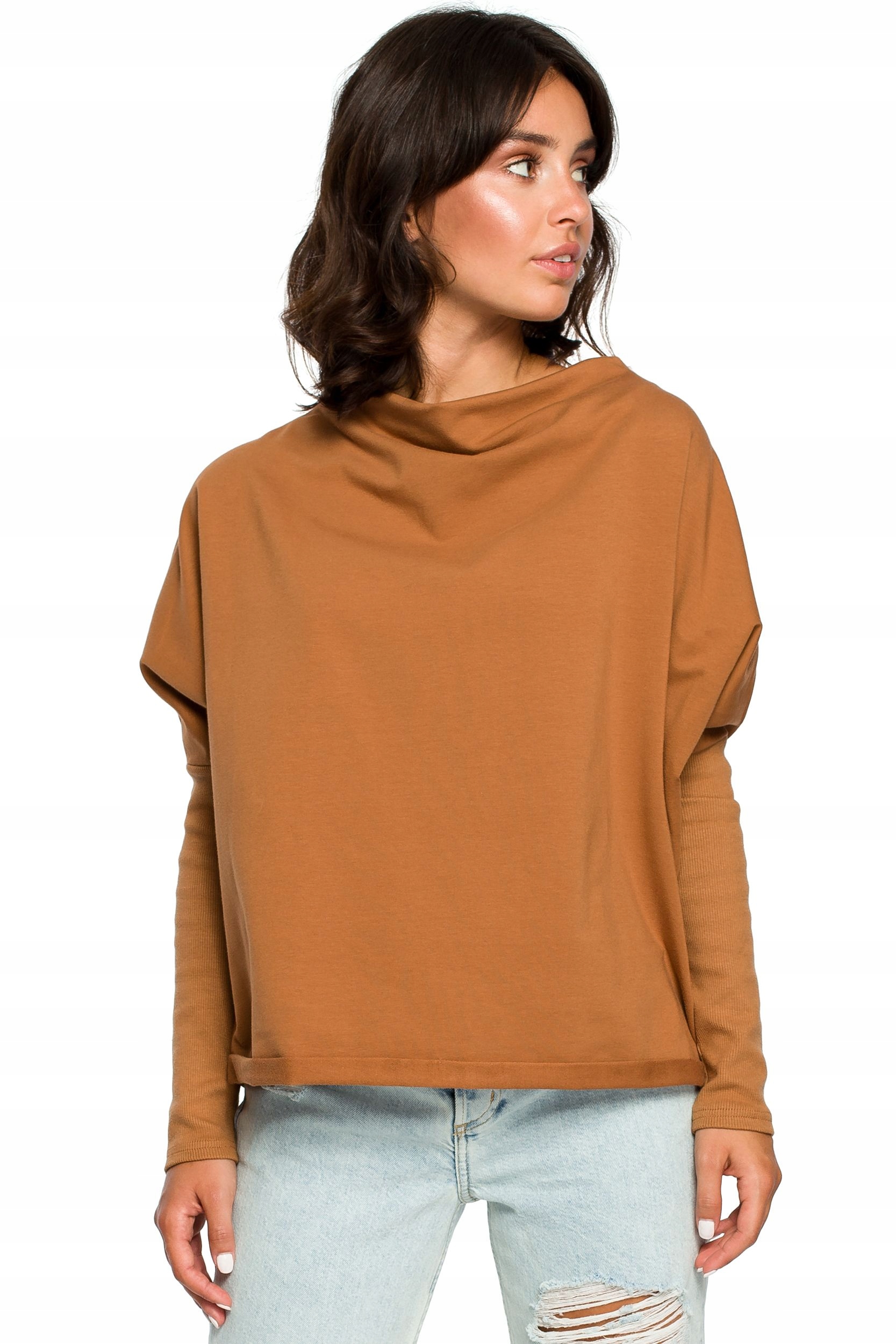 

B094 Bluza z dekoltem z tyłu - karmelowa L/XL