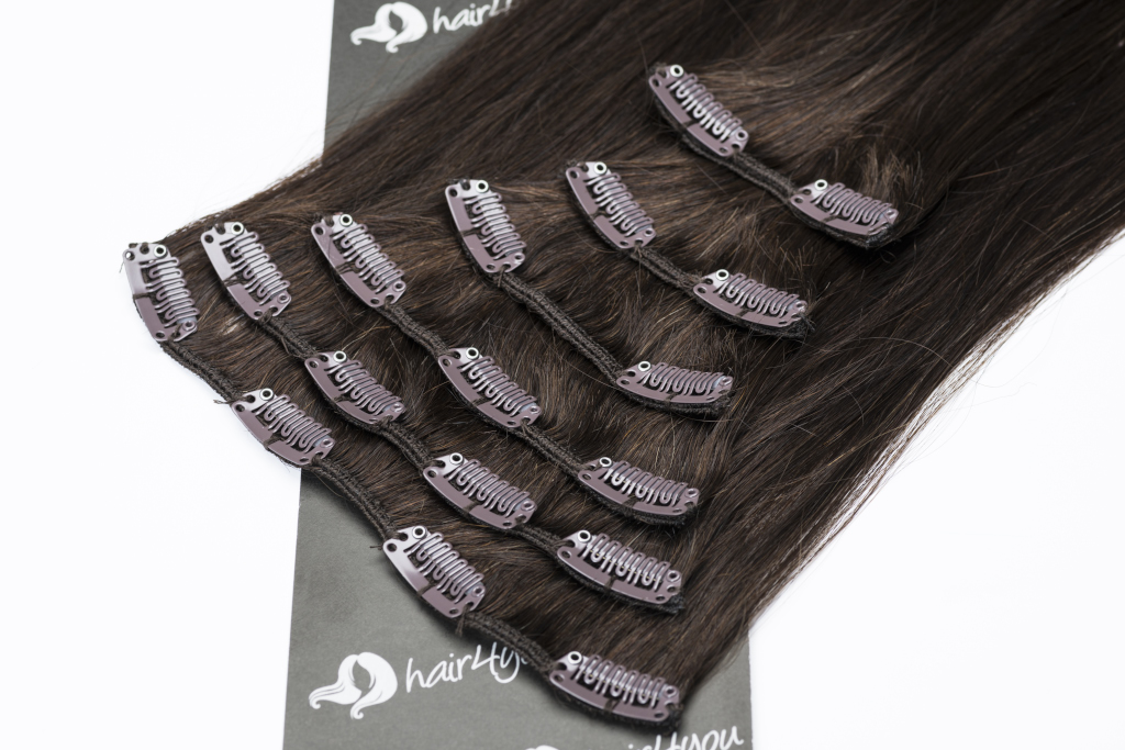 Натуральные волосы клип в шпильках шиньоны 50 см 6Т 80 г