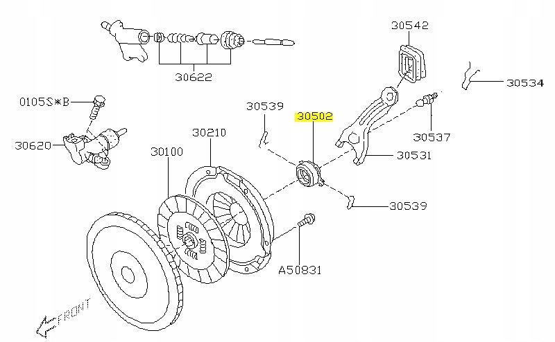 30502-AA130 - SUBARU ОРИГИНАЛ 2004 УПОРНЫЙ ПОДШИПНИК СЦЕПЛЕНИЯ-