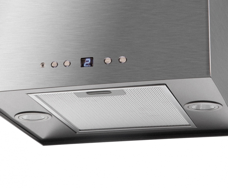 OKAP WYSPOWY TOFLESZ SANDY ISLAND INOX + PILOT Kolor dominujący srebrny/szary