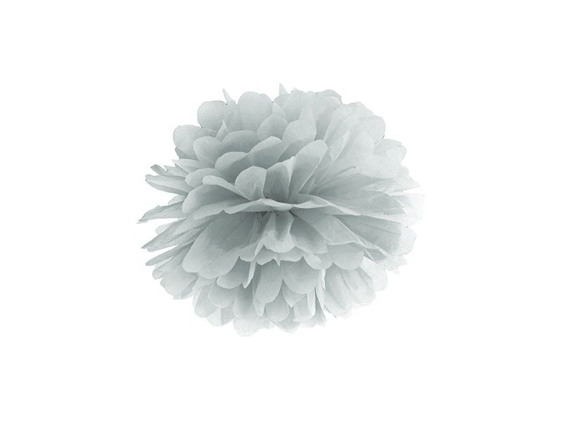 

Pompon papierowy srebrny, 25cm