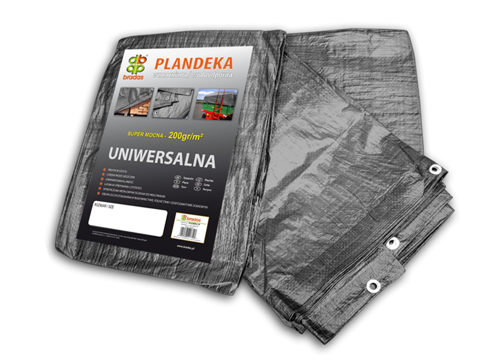 

Plandeka Szara Okryciowa 4x6m Gruba 200g/m2