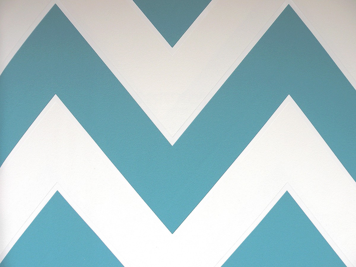 TURKUSOWY ZYGZAK TAPETA NA FLIZELINIE MICHALSKY