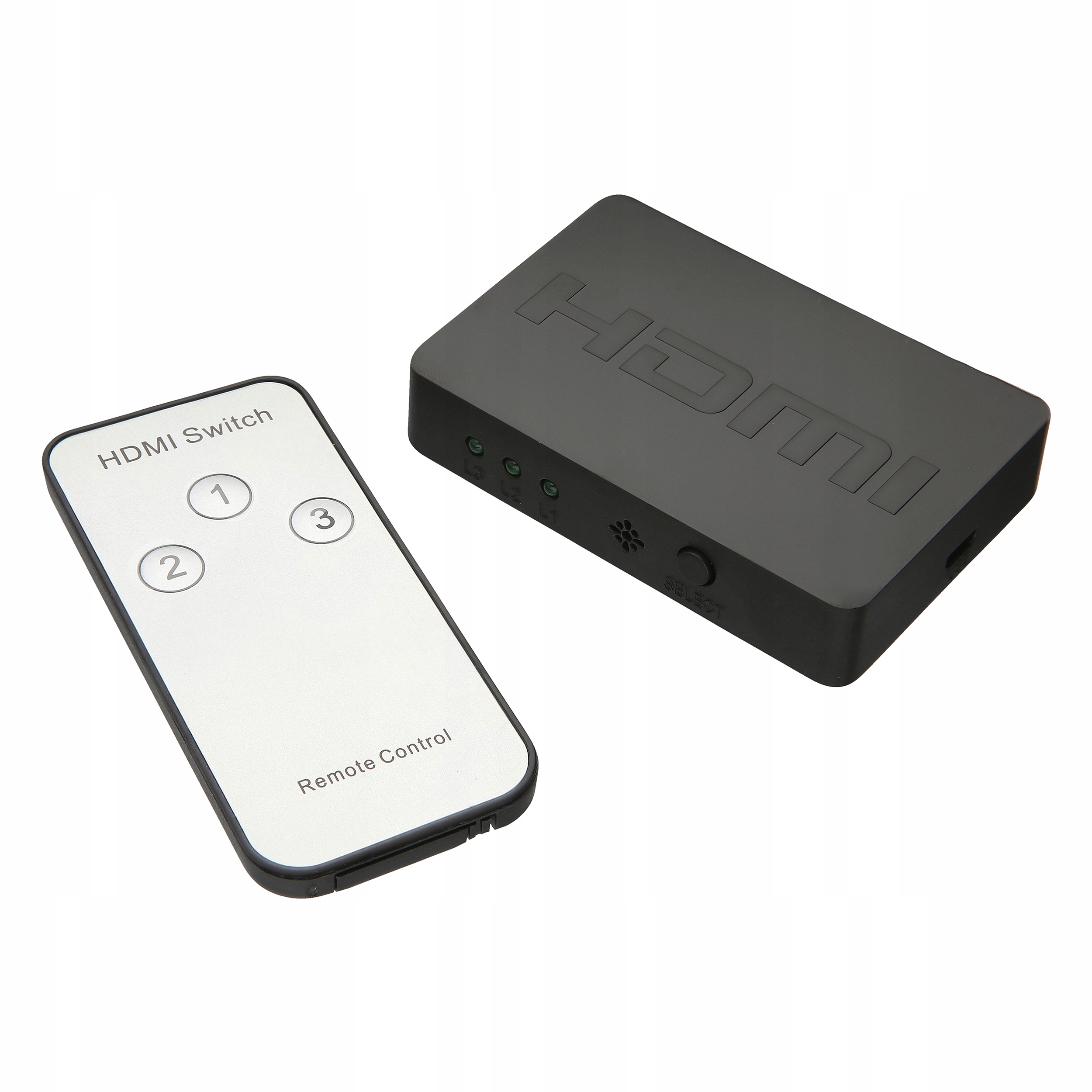 SWITCH 3x HDMI PRZEŁĄCZNIK ROZDZIELACZ + PILOT Złącza HDMI - HDMI