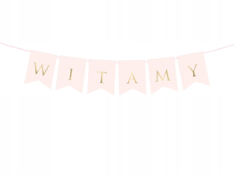 

Baner Witamy różowo Złoty literki litery gości 80
