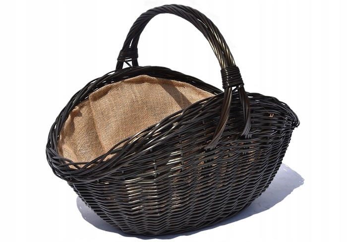 Proutěný košík na dřevo do krbu Hnědý XL Juta