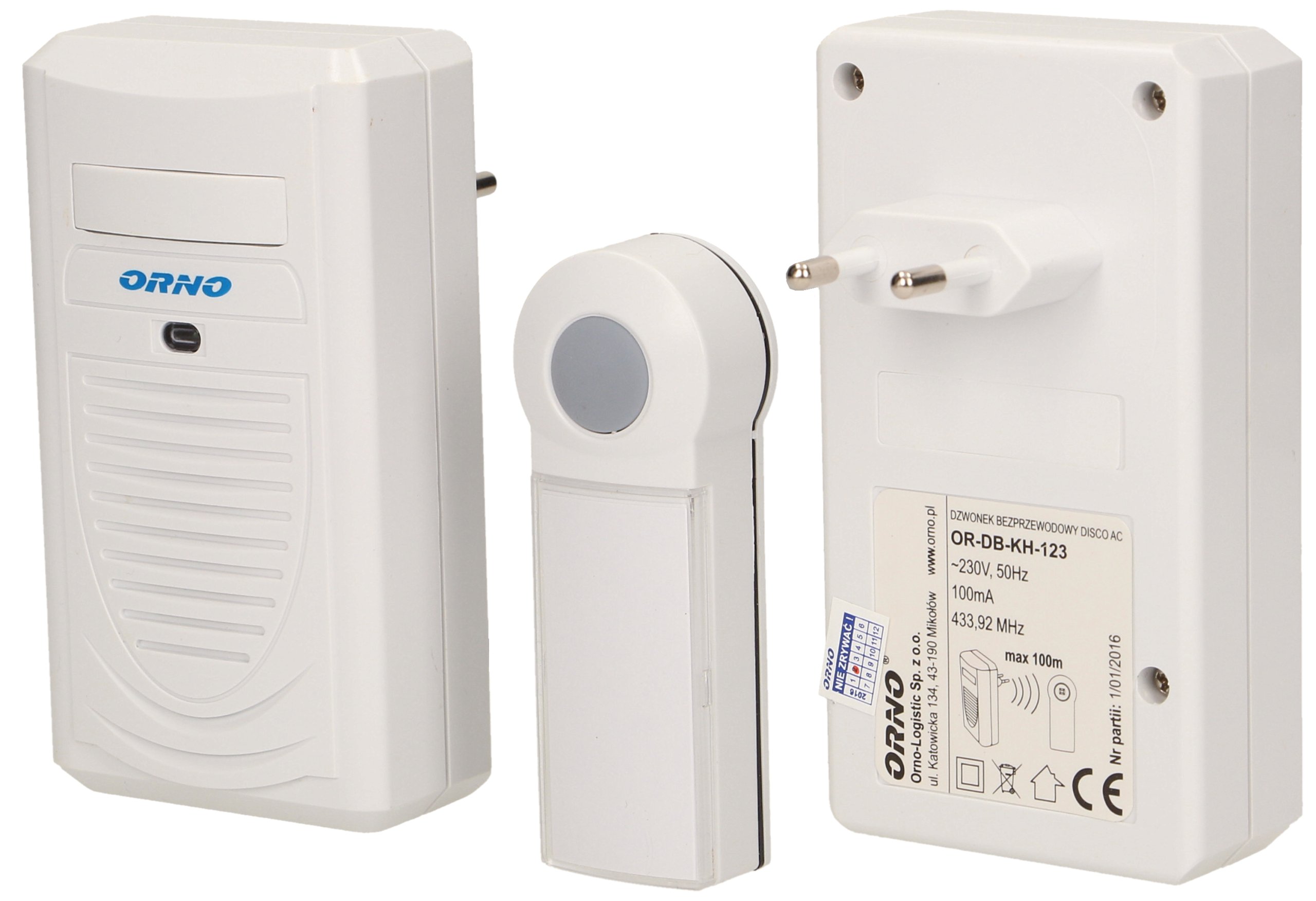 

Dzwonek Bezprzewodowy Hermetyczny 230V 100M KH-123
