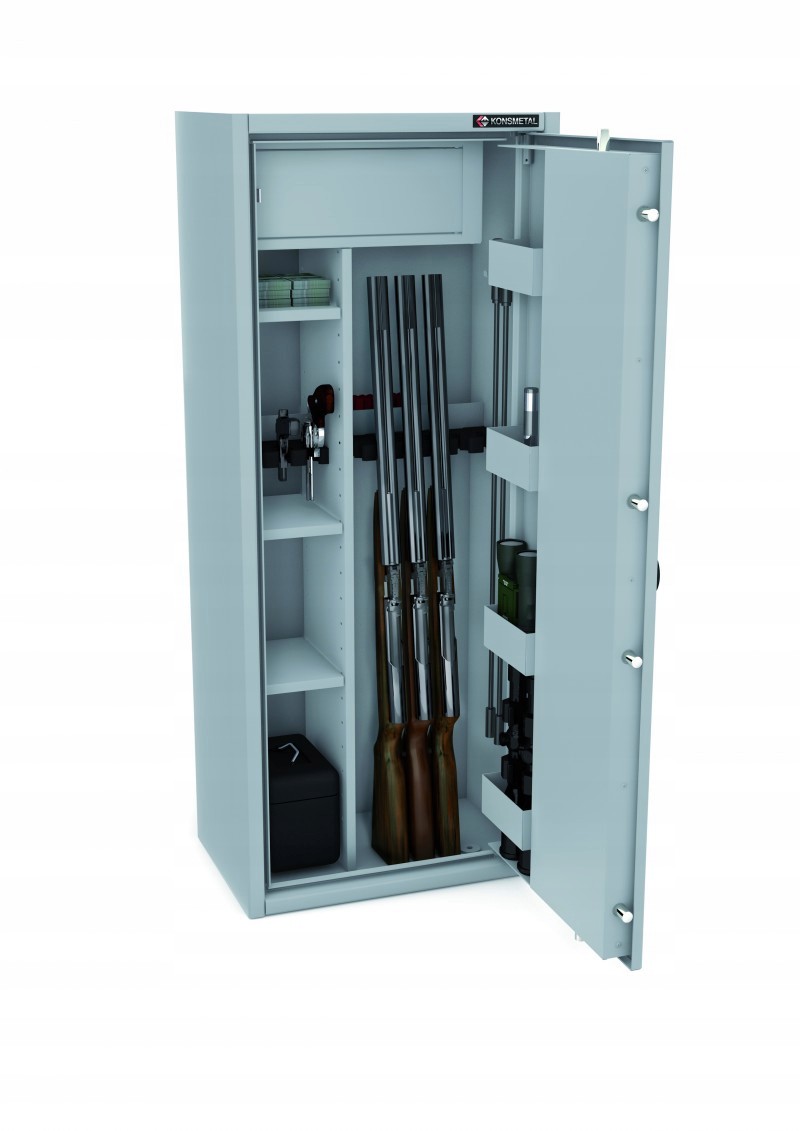 Skříň na zbraň třídy S1 Konsmetal Mlb 150D/6+4 s klíčovým zámkem třídy A