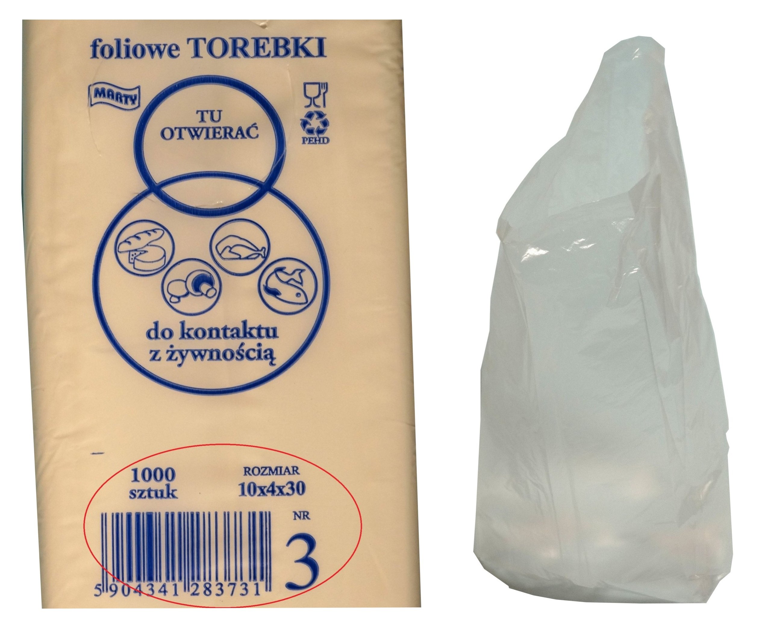 

Woreczki Śniadaniowe Hdpe 10x4x30 foliowe 1000szt