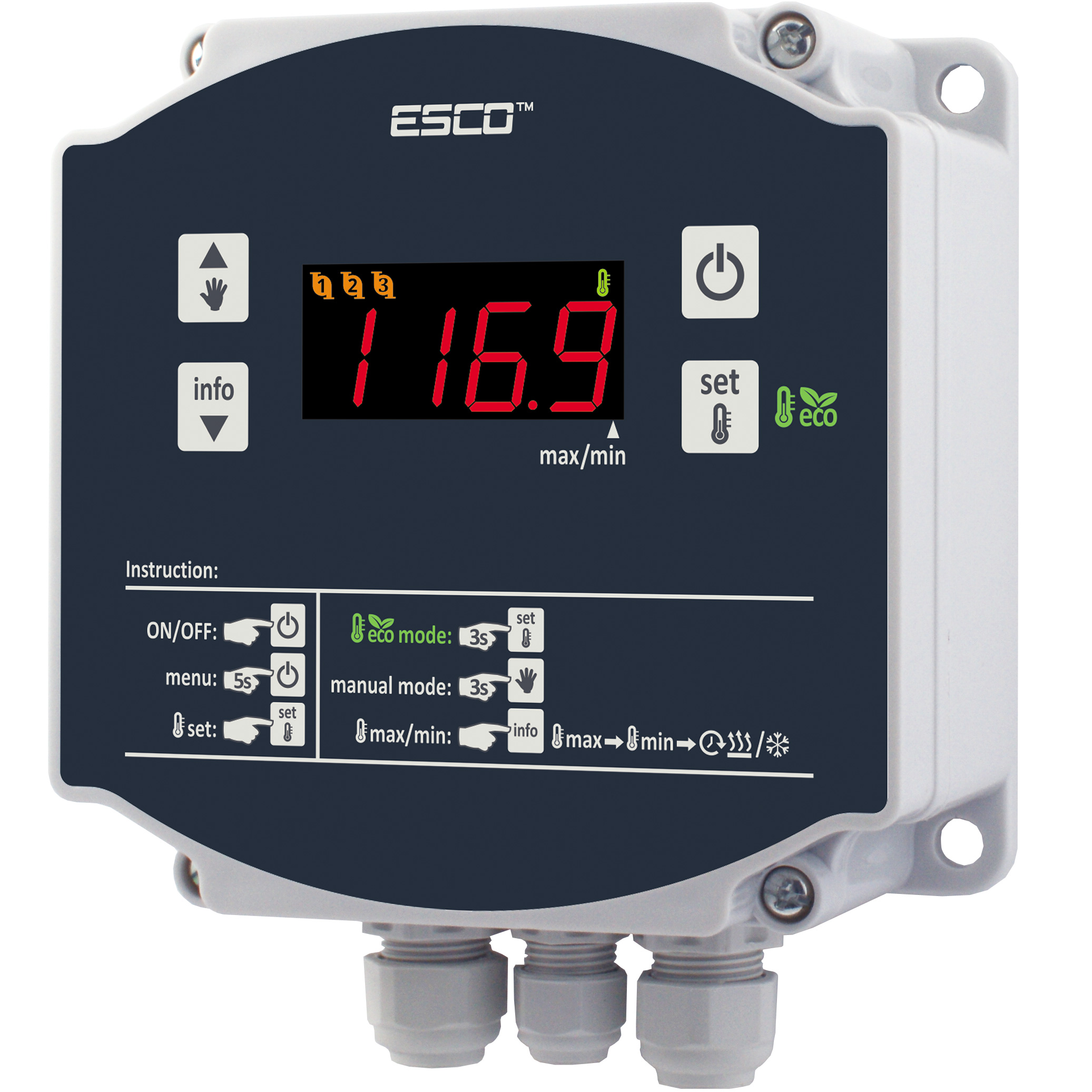 3-KANÁLOVÝ Teplotní Alarm, Min. Max.
