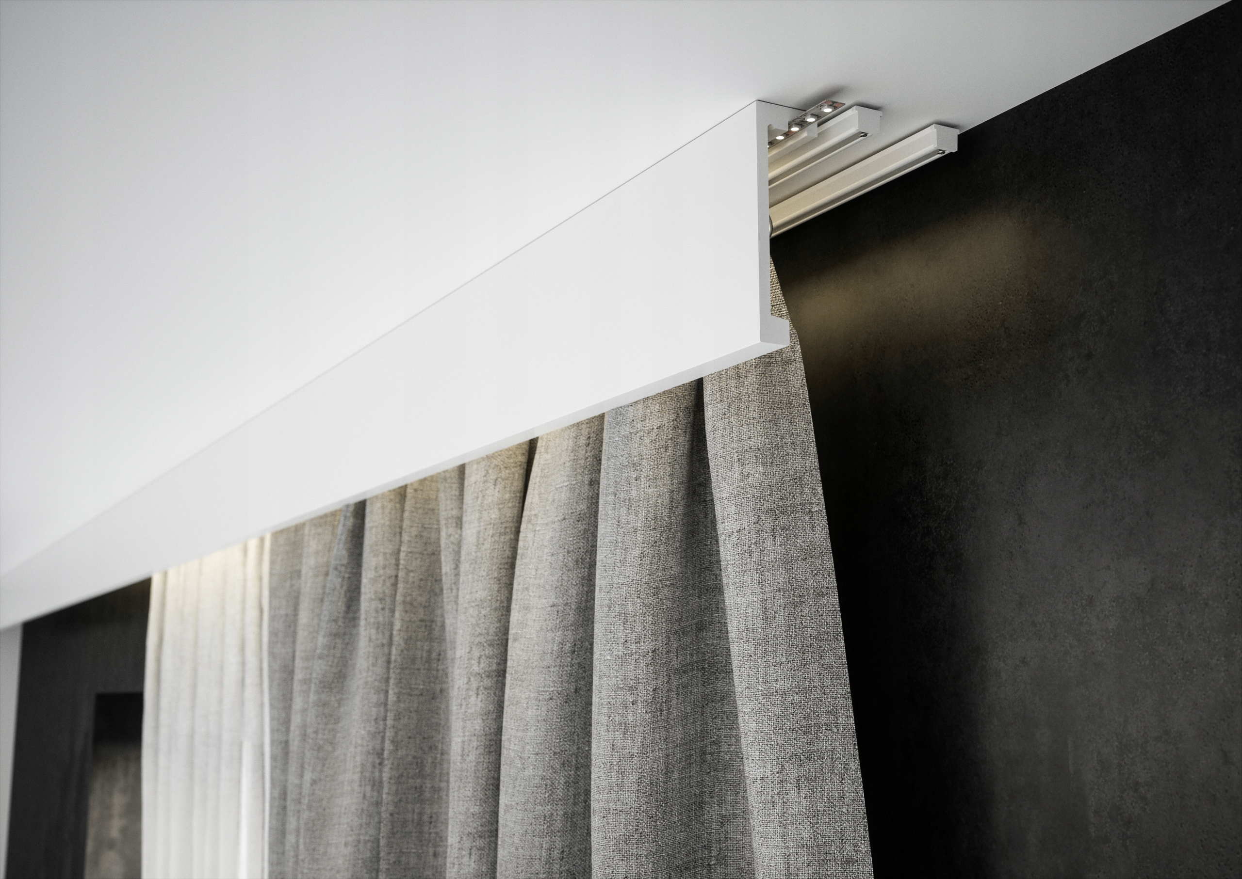 Szyna karniszowa pojedyncza komplet Biała ZS-100 Szerokość 20 mm