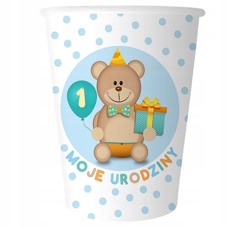 

Kubeczki papierowe Moje 1 Urodziny 6 szt