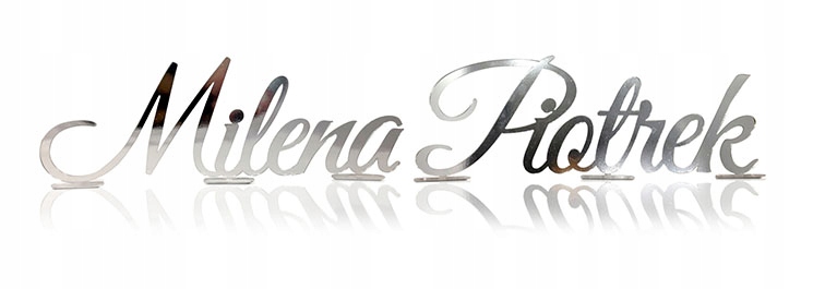 IMIONA NAPISY na stół ślubny LUSTRO złote srebrne! Rodzaj szkło