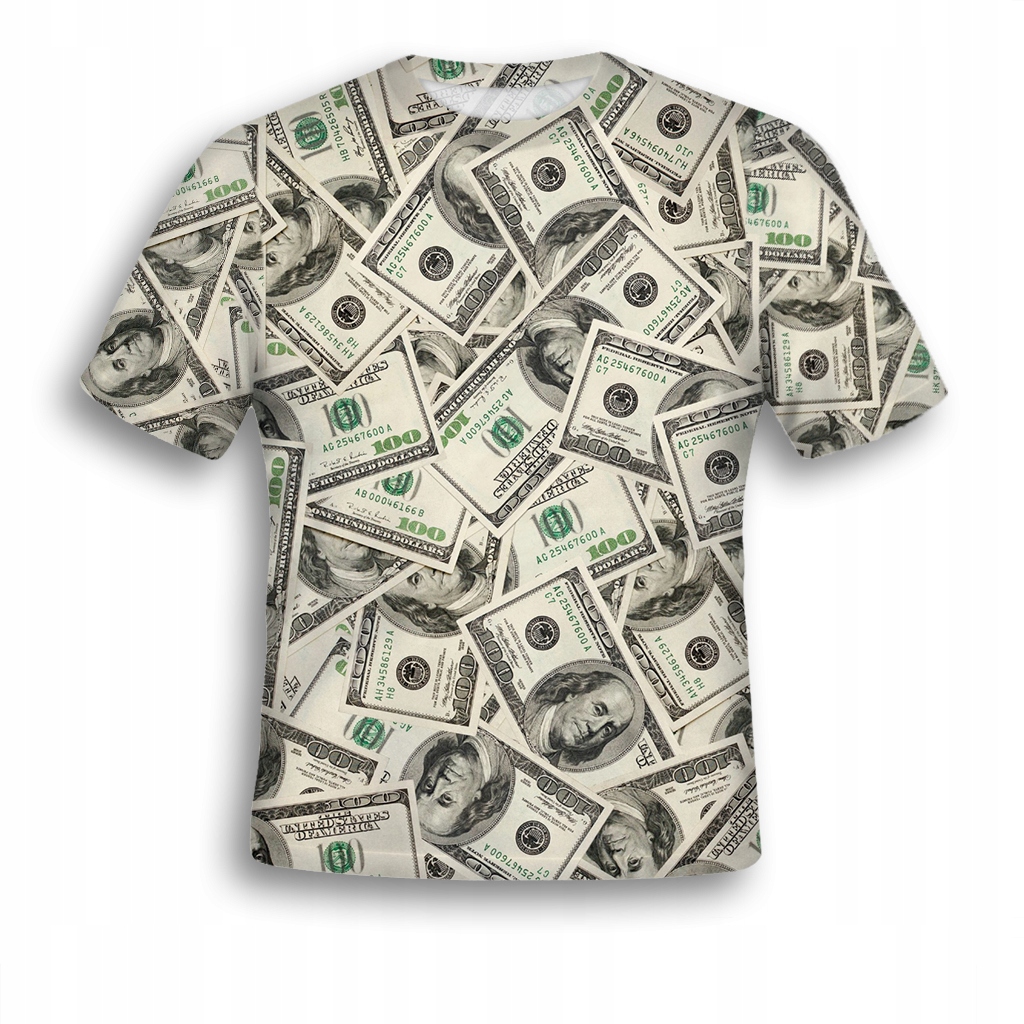 

Koszulka 3D Fullprint T-shirt Dolary M Trwała Pl