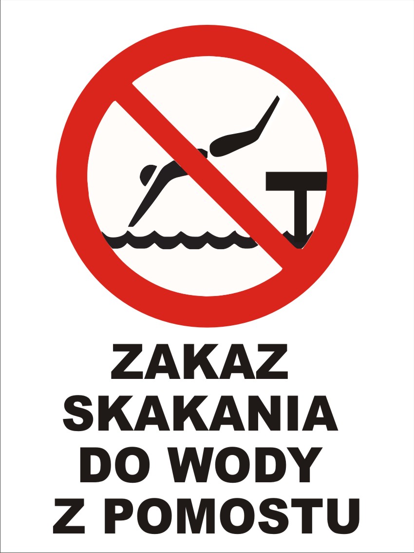 

Tabliczka Zakaz Skakania Do Wody Z Pomostu