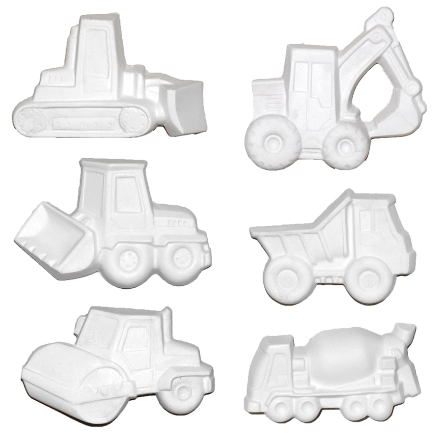 6 db építőipari gép kotrógép gipsz figurák