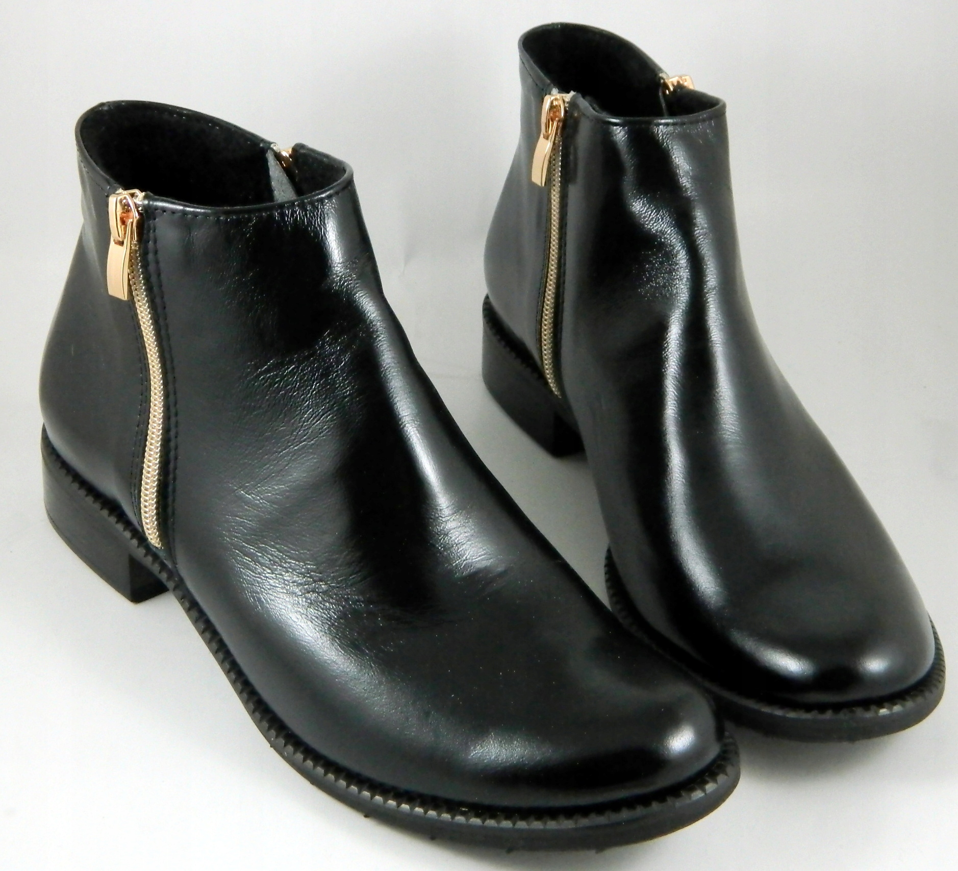 

UNI-19 Wygodne Stylowe Niskie Botki Skóra Nat 41