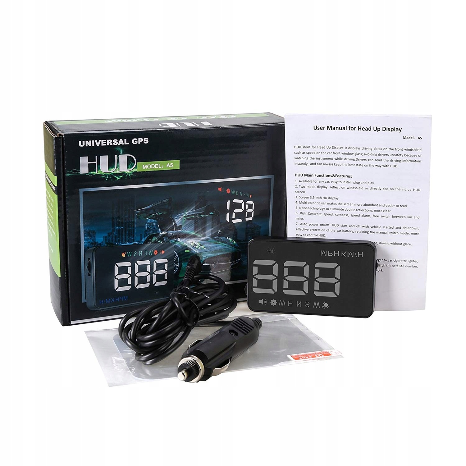 Проекционный дисплей Head-UP HUD A5 GPS