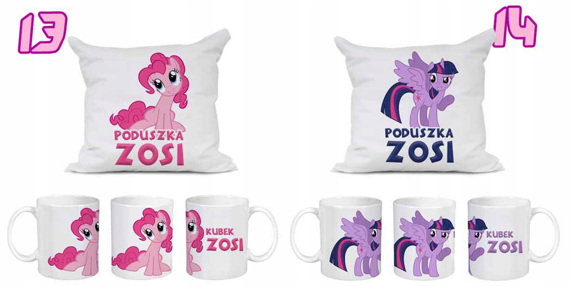 ZESTAW KUBEK + PODUSZKA MY LITTLE PONY IMIĘ GRATIS Marka Art Crop