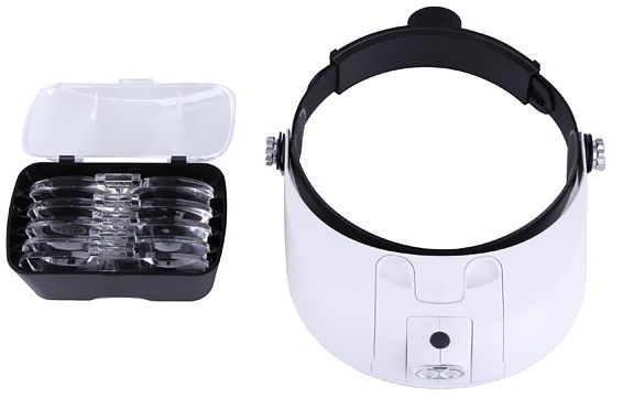 LUPA NA GŁOWĘ OKULARY LUPA NAGŁOWNA 81001 G LED 6X Marka BazarPL