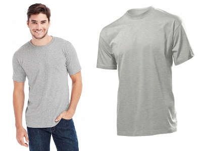 12 KOL - STEDMAN COMFORT Męska Koszulka T-shirt- L Dekolt okrągły