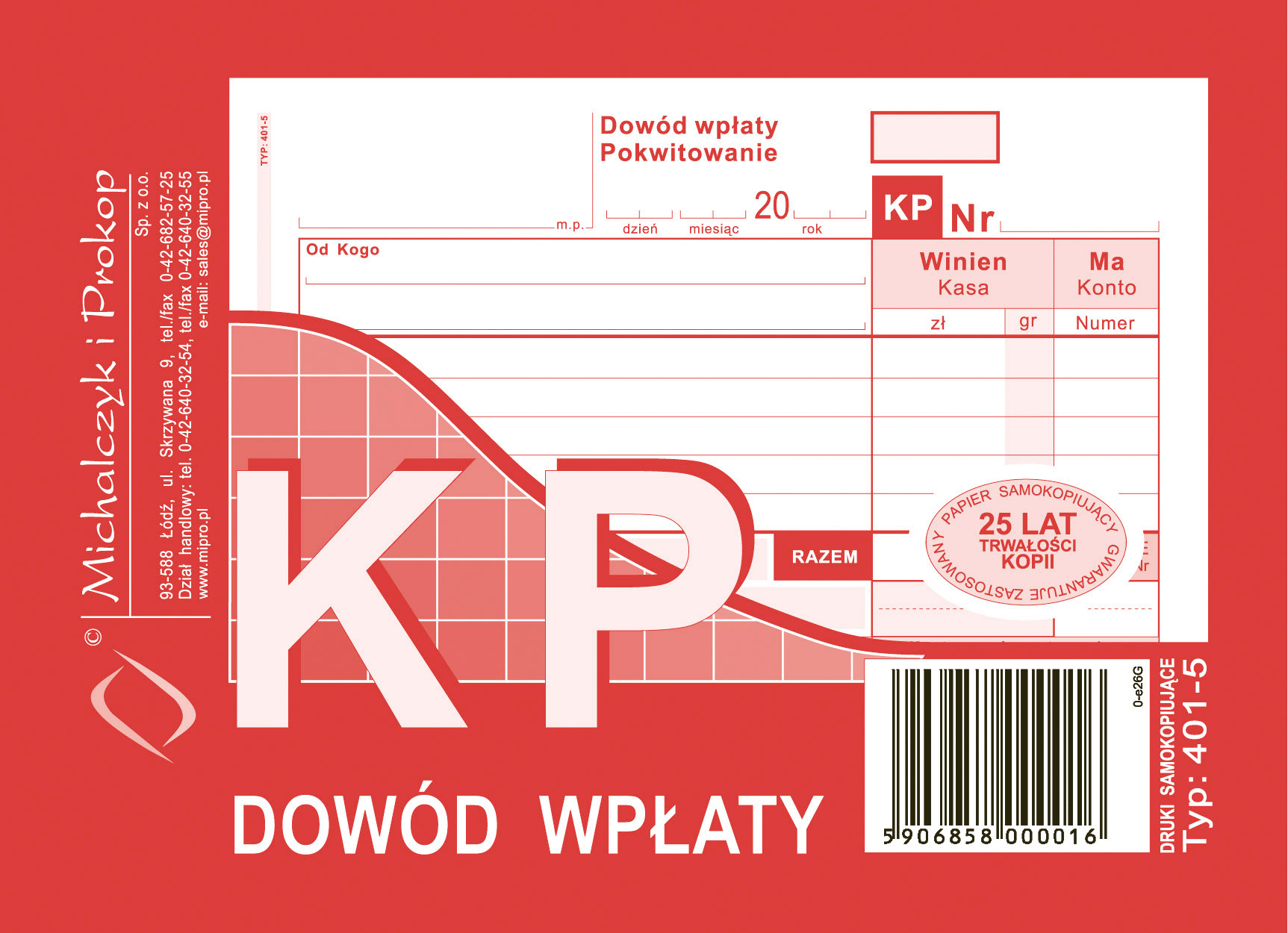 

Kp dowód wpłaty A6 Michalczyk 401-5 80k