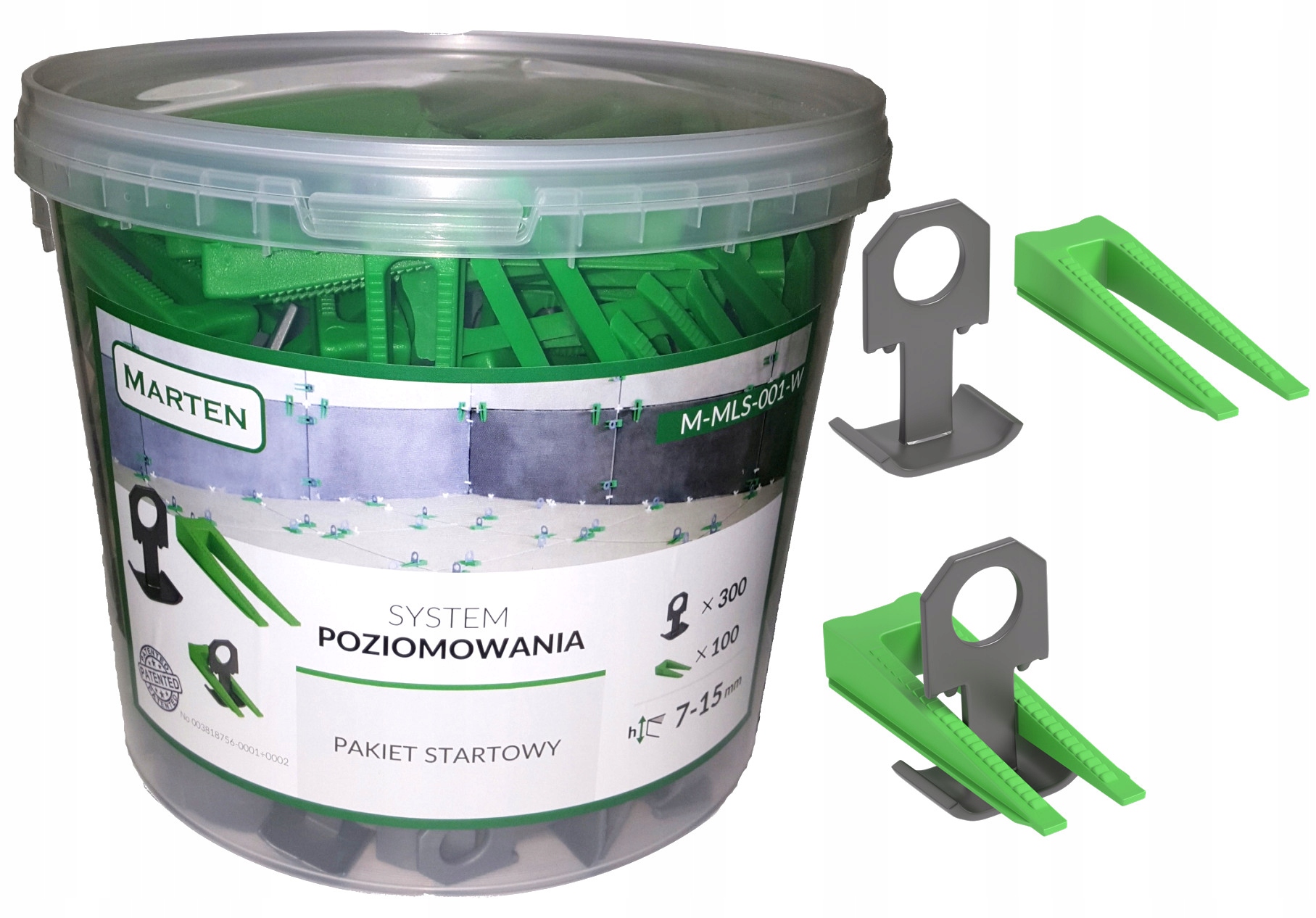 

System poziomowania Płytek 100+300 Kliny+klipsy Aw