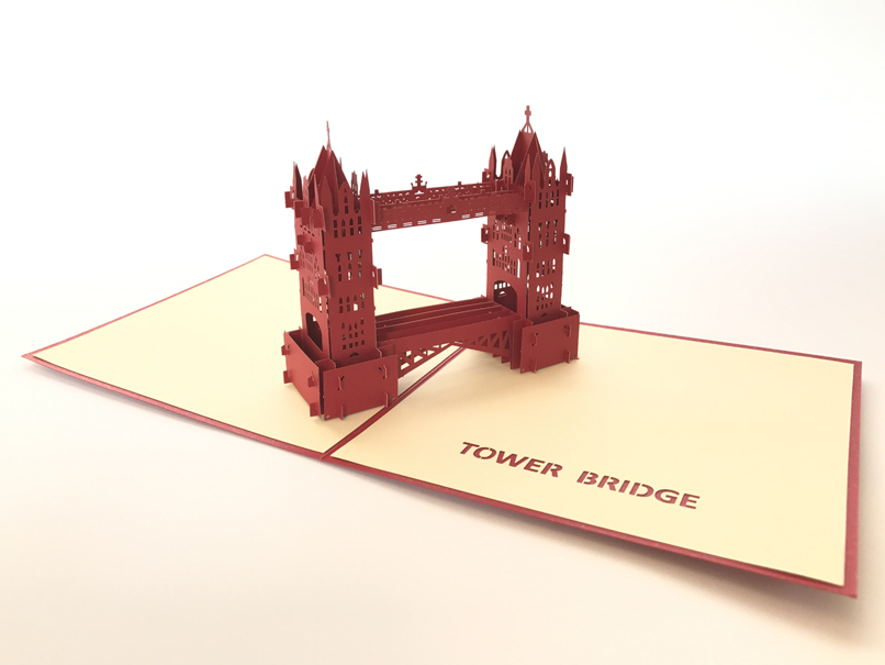 Tower Bridge 3D přáníčka Pohlednice Dárek Narozeniny Pozvánka Wow