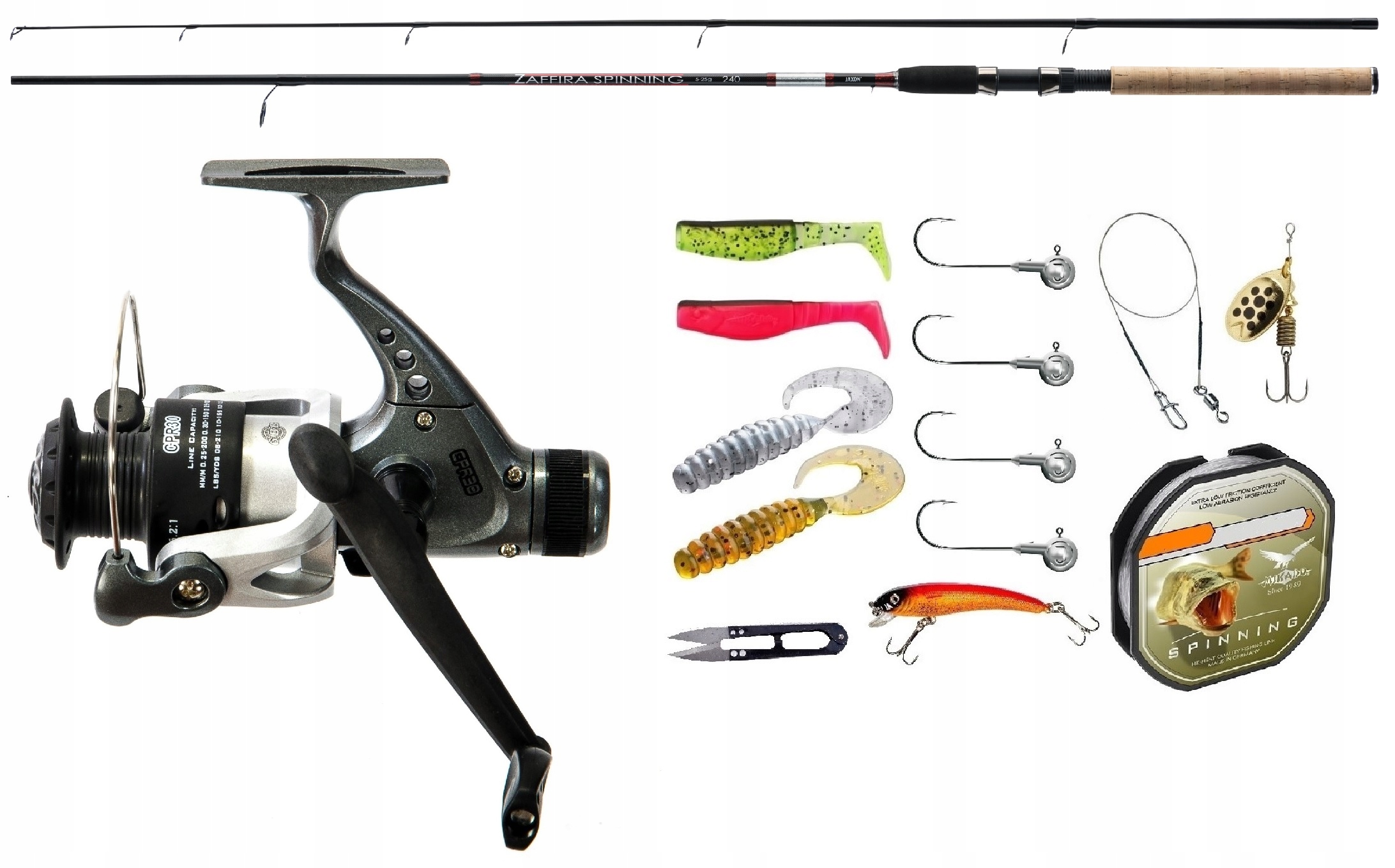 Spinning Jaxon 2,7m Kołowrotek Wędka Wyrzut 10-40G