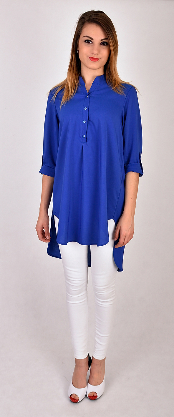 CIĄŻOWA DŁUGA ASYMETRYCZNA TUNIKA KOLORY R - 48 Linia plus size (duże rozmiary)