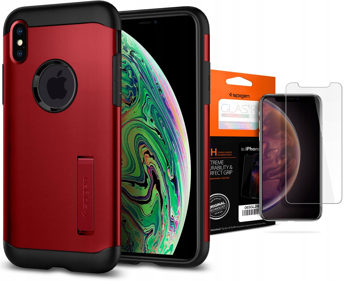 

Etui + szkło hartowane do iPhone Xs Max, Spigen Sa