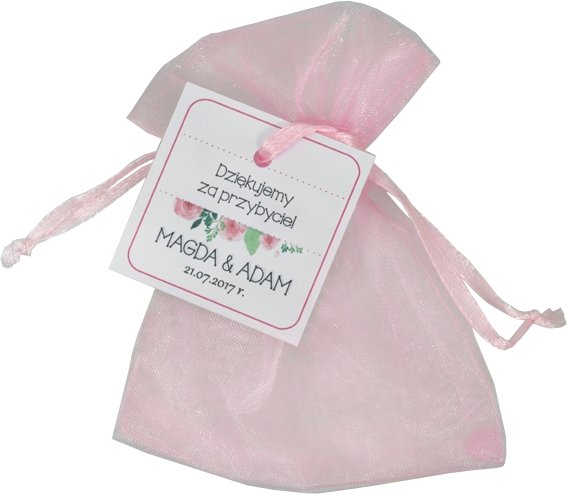 

kwiatowe woreczki z organy z personalizacją - rose